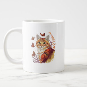 Katze mit Monarchschmetterlingen Jumbo-Tasse
