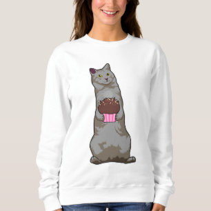 Katze mit Muffin Sweatshirt
