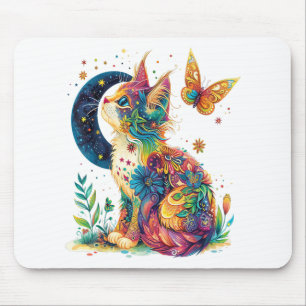 Katze mit Niedlichem Kitty-Animal-Gesicht für Haus Mousepad
