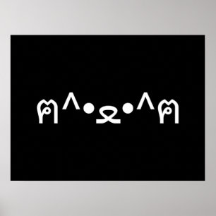 Katze mit Paws Emoticon ฅ^ ・ ع・ Japanisch Kaomoji  Poster