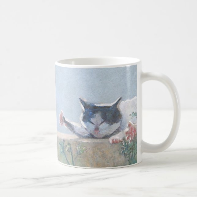 Katze mit Pelargonie Tasse (Rechts)