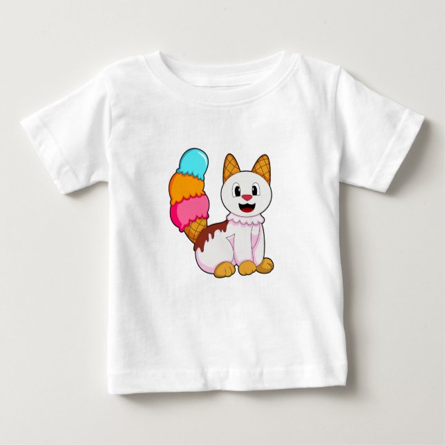 Katze mit Popsikel Baby T-shirt (Vorderseite)