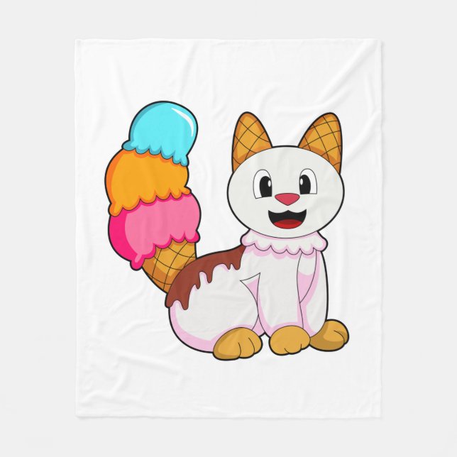 Katze mit Popsikel Fleecedecke (Vorderseite)
