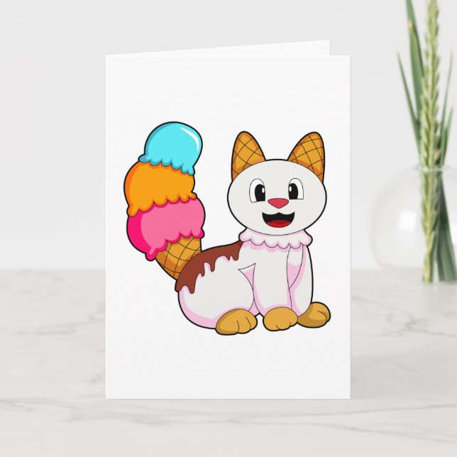 Katze mit Popsikel Karte (Vorderseite)