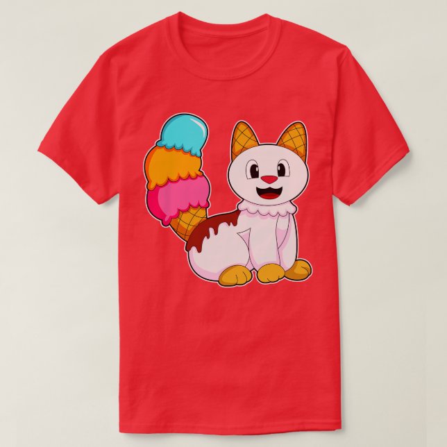 Katze mit Popsikel T-Shirt (Design vorne)