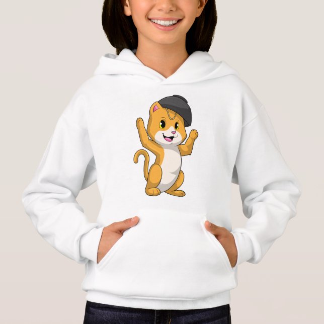 Katze mit Ramen Bowl Hoodie (Vorderseite)
