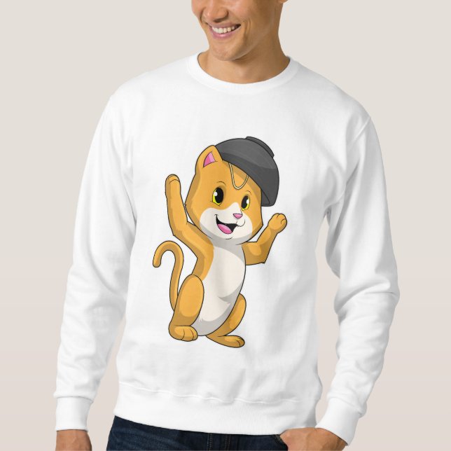 Katze mit Ramen Bowl Sweatshirt (Vorderseite)