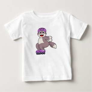 Katze mit Roller-Skaten Baby T-shirt
