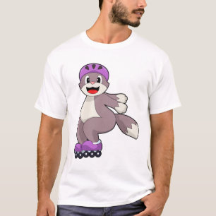 Katze mit Roller-Skaten T-Shirt