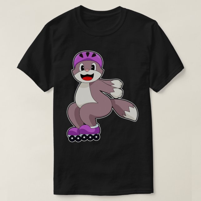 Katze mit Roller-Skaten T-Shirt (Design vorne)