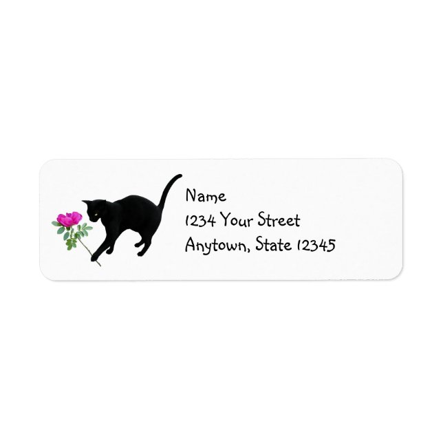 Katze mit rosa Rücksendeadressen-Aufklebern (Vorne)
