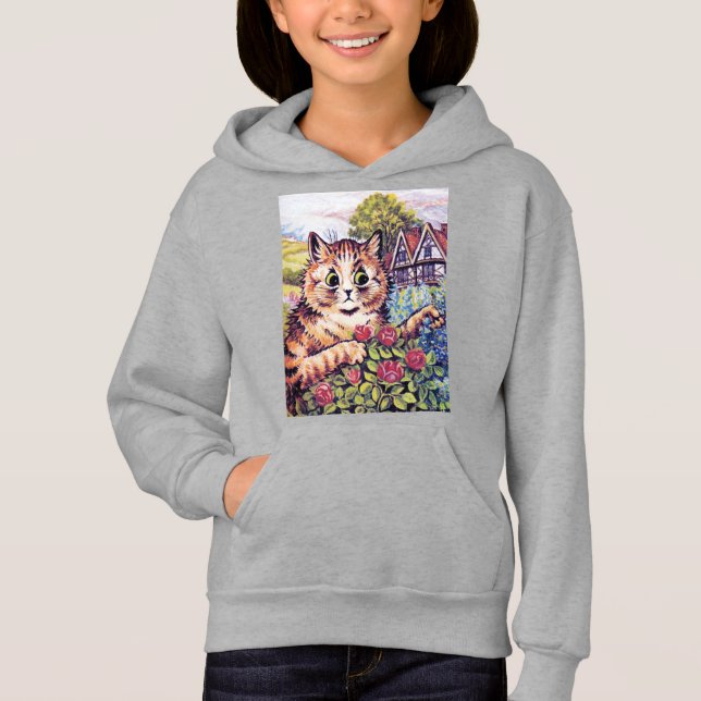 Katze mit Rose, Louis Wain Hoodie (Vorderseite)