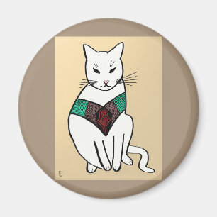 Katze mit Ruby Collar Magnet