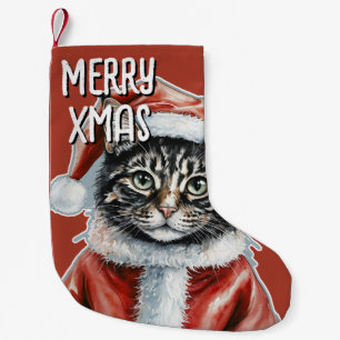 Katze mit Santa Claus Outfit - Weihnachten 1 Kleiner Weihnachtsstrumpf