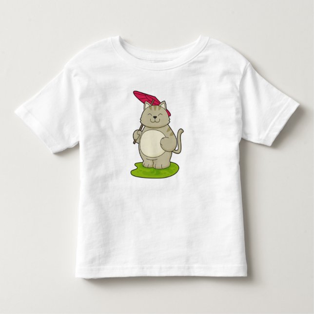 Katze mit Schirm Kleinkind T-shirt (Vorderseite)