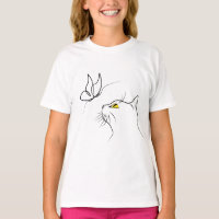 Katze mit Schmetterling Abstrakte minimalistische