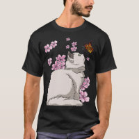 Katze mit Schmetterling Japanischer Sakura Kirschb
