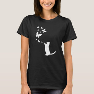 Katze mit Schmetterlingen Katze Besitzer der Niedl T-Shirt