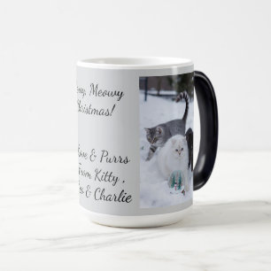 Katze mit Schneekugel, Bildnamen Text, Anpassen, Verwandlungstasse