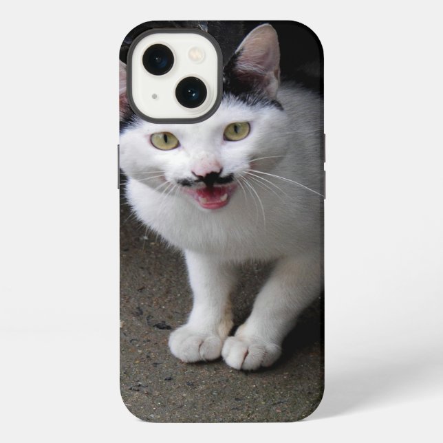 Katze mit Schnurrbart iPhone Hülle (Rückseite)