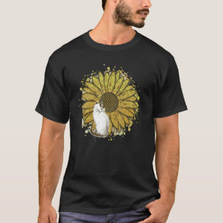 Katze mit schönen Sonnenblumenpfoten liebt Katzenm T-Shirt