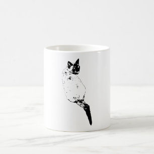 Katze mit selbstsicherer Wendung Kaffeetasse