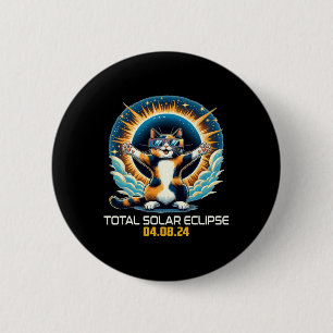 Katze mit Selfie Solar Eclipse Solar Eclipse 2024 Button