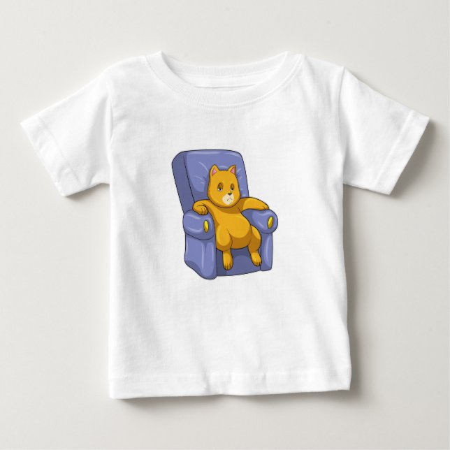 Katze mit Sofa Baby T-shirt (Vorderseite)