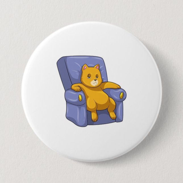 Katze mit Sofa Button (Vorderseite)