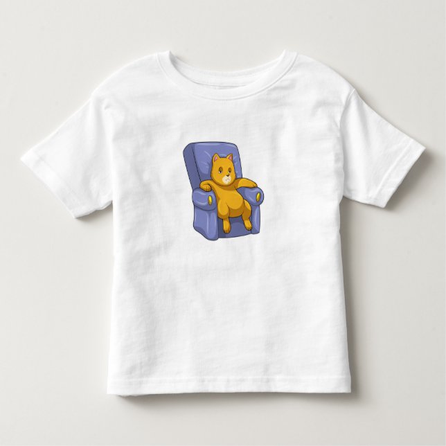 Katze mit Sofa Kleinkind T-shirt (Vorderseite)