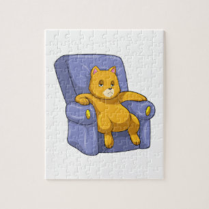 Katze mit Sofa Puzzle