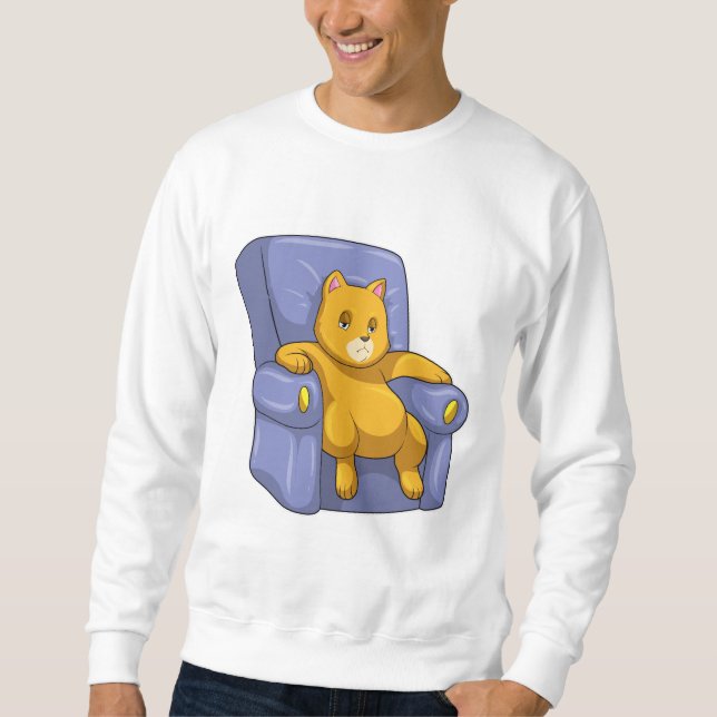 Katze mit Sofa Sweatshirt (Vorderseite)