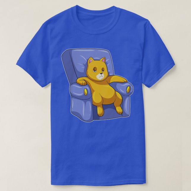 Katze mit Sofa T-Shirt (Design vorne)