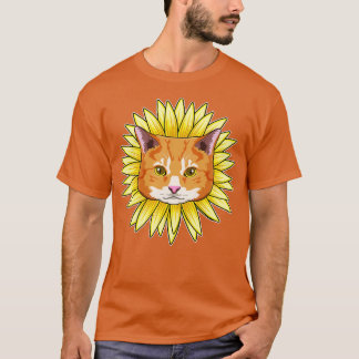 Katze mit Sonnenblume 1 T-Shirt
