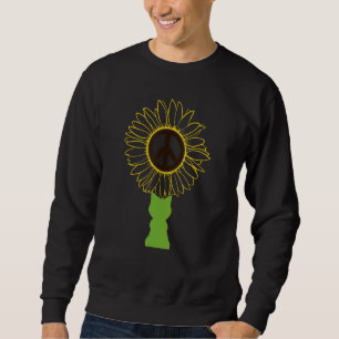 Katze mit Sonnenblume Frieden Zeichen Katzen Kätzc Sweatshirt