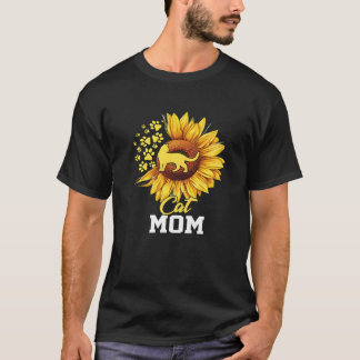Katze mit Sonnenblume Katzenprämie Mama T-Shirt
