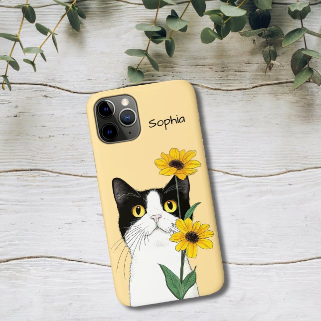 Katze mit Sonnenblumen Case-Mate iPhone Hülle (Von Creator hochgeladen)