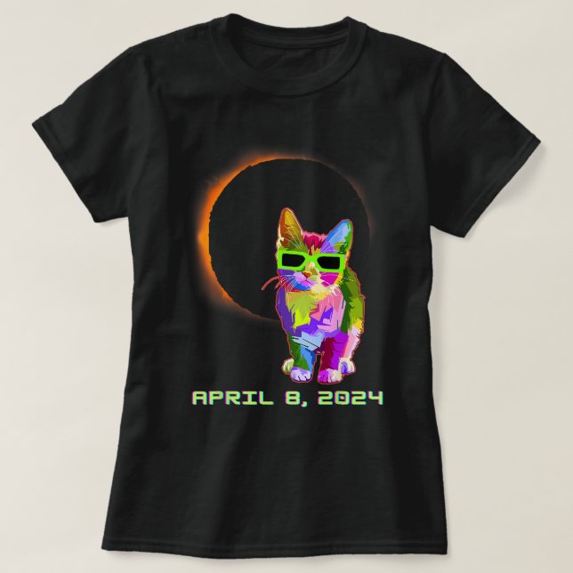 Katze mit Sonnenbrille 2024 Gesamt Solar EC T-Shirt (Design vorne)
