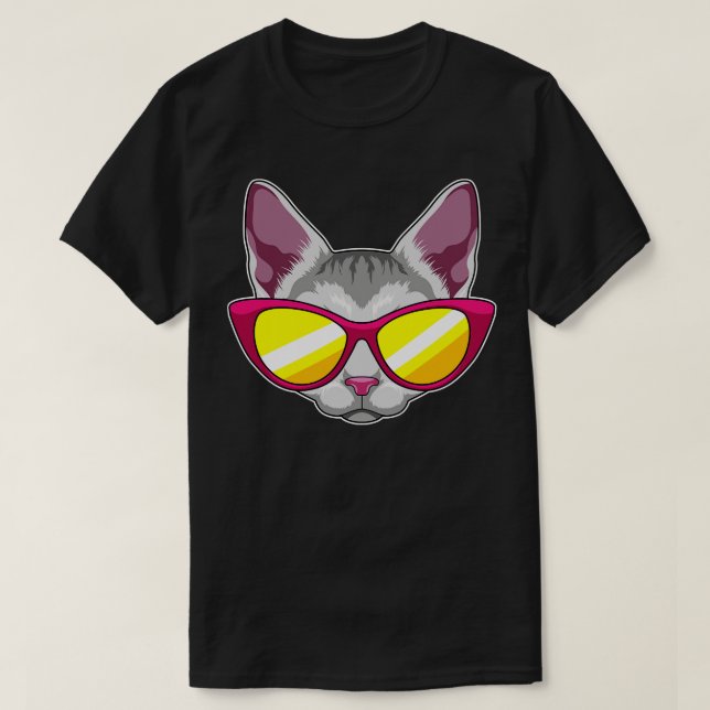 Katze mit Sonnenbrille 2 T-Shirt (Design vorne)