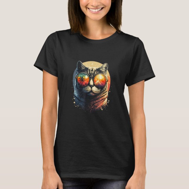 Katze mit Sonnenbrille 5 T-Shirt (Vorderseite)
