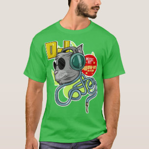 Katze mit Sonnenbrille als DJ mit Headphone T-Shirt