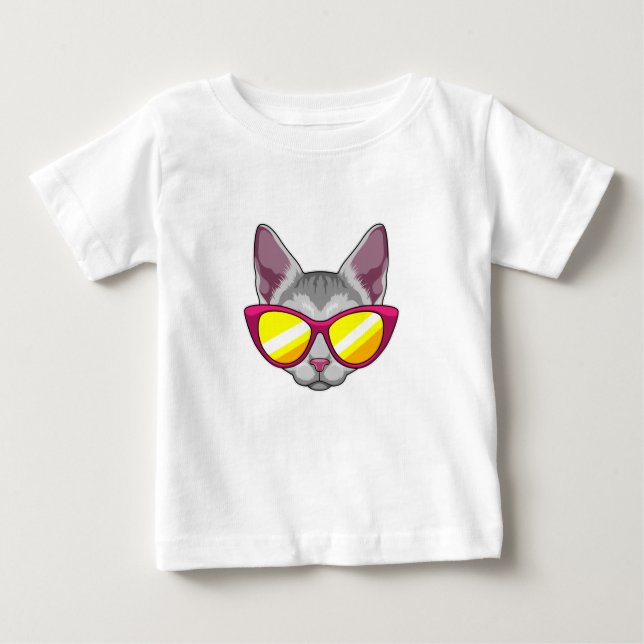 Katze mit Sonnenbrille Baby T-shirt (Vorderseite)