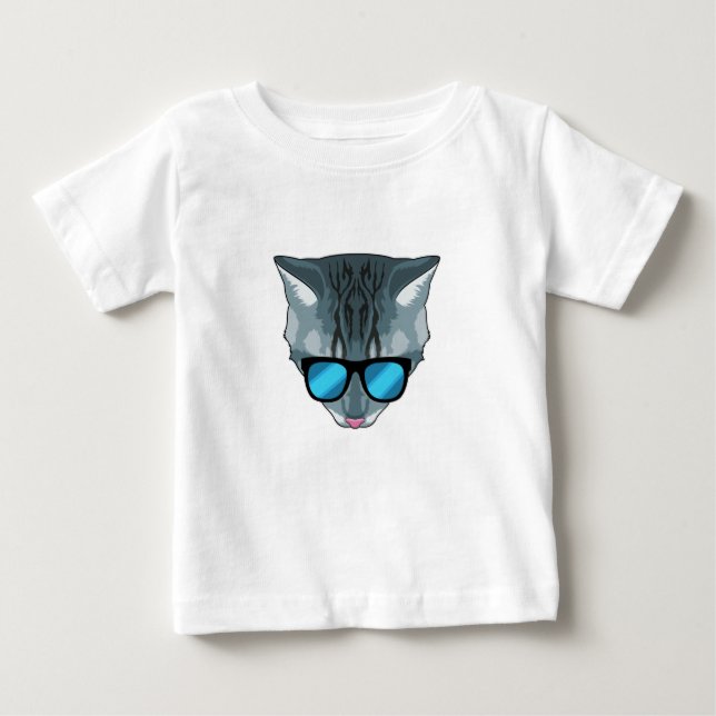 Katze mit Sonnenbrille Baby T-shirt (Vorderseite)