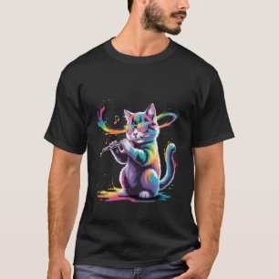 Katze mit Sonnenbrille, die Flöte Tee für Männer W