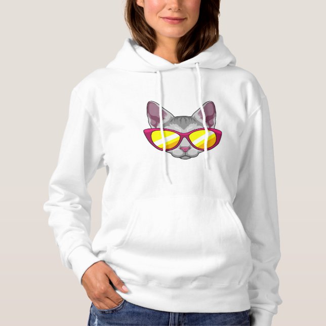 Katze mit Sonnenbrille Hoodie (Vorderseite)