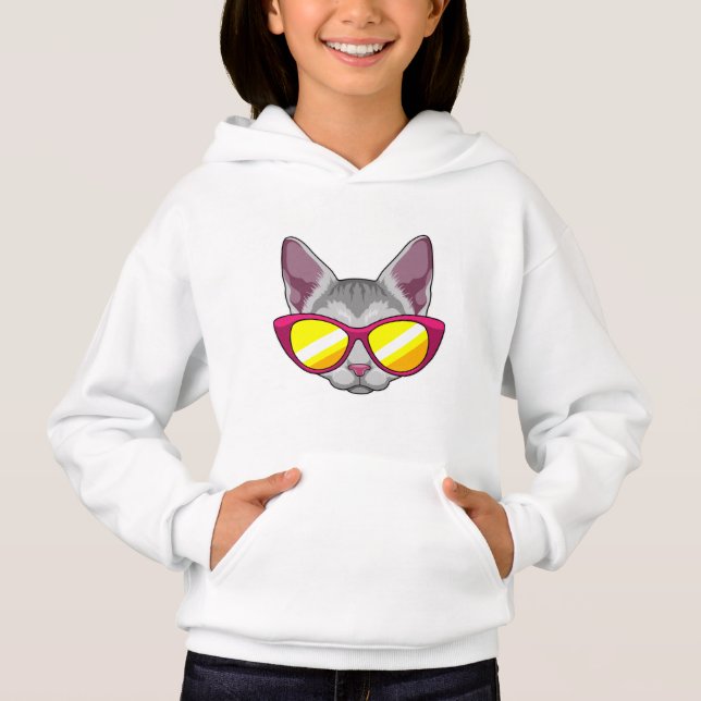 Katze mit Sonnenbrille Hoodie (Vorderseite)