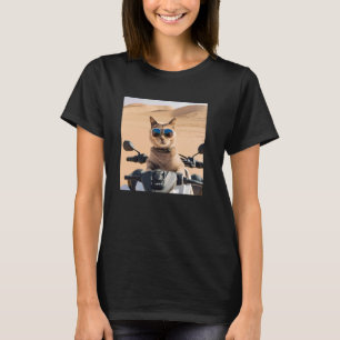 Katze mit Sonnenbrille in der arabischen Wüste, pa T-Shirt