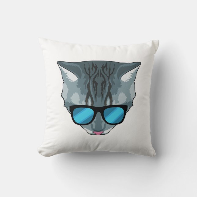 Katze mit Sonnenbrille Kissen (Vorderseite)