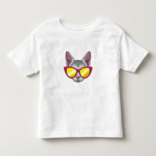 Katze mit Sonnenbrille Kleinkind T-shirt (Vorderseite)