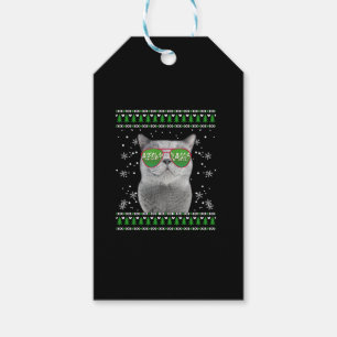 Katze mit Sonnenbrille Meowy Ugly Weihnachtskraut Geschenkanhänger